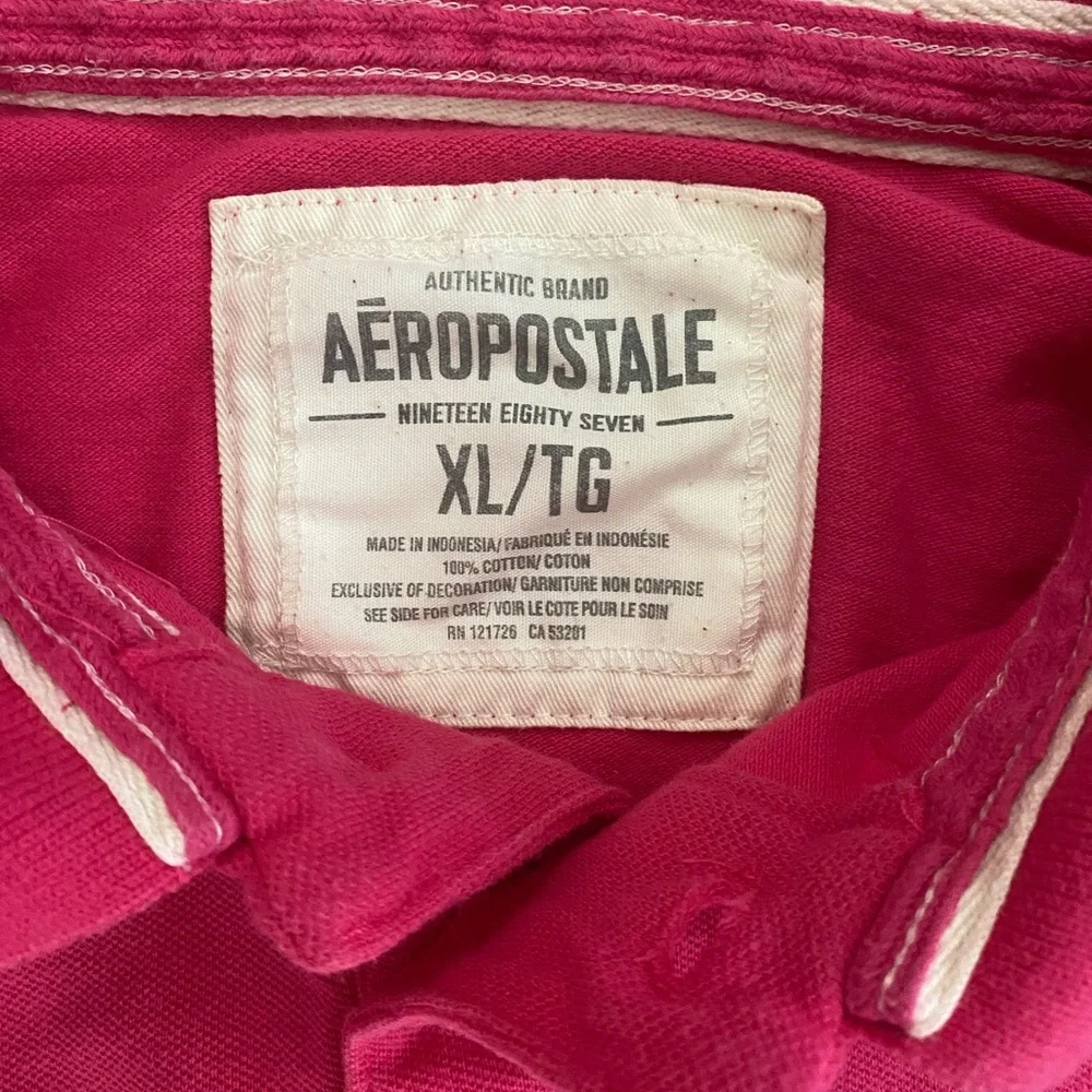 Aeropostale Shirt Men’s XL Pink Polo Top Short Sleeve Collared Button Closure - Picture 2 of 7